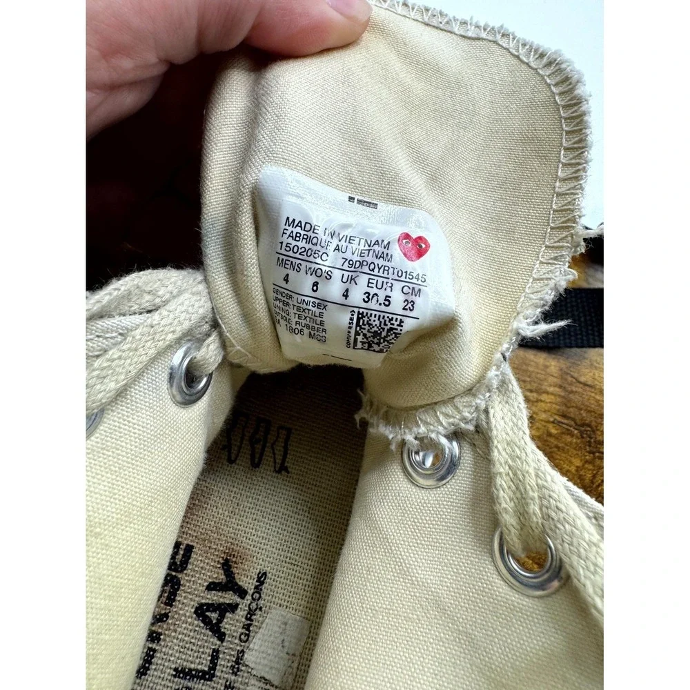 Converse Comme des Garcons Play Chuck 70 High Milk 150205C Women 6 Sneaker White